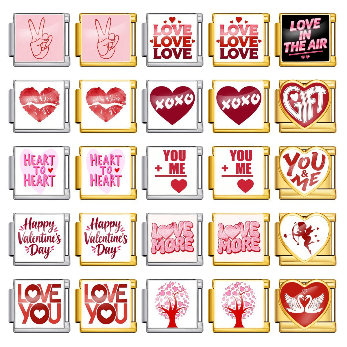 Wholesale Titanium Steel Love Series Square Pattern Modular Bracelet For Valentine S Day Gifts