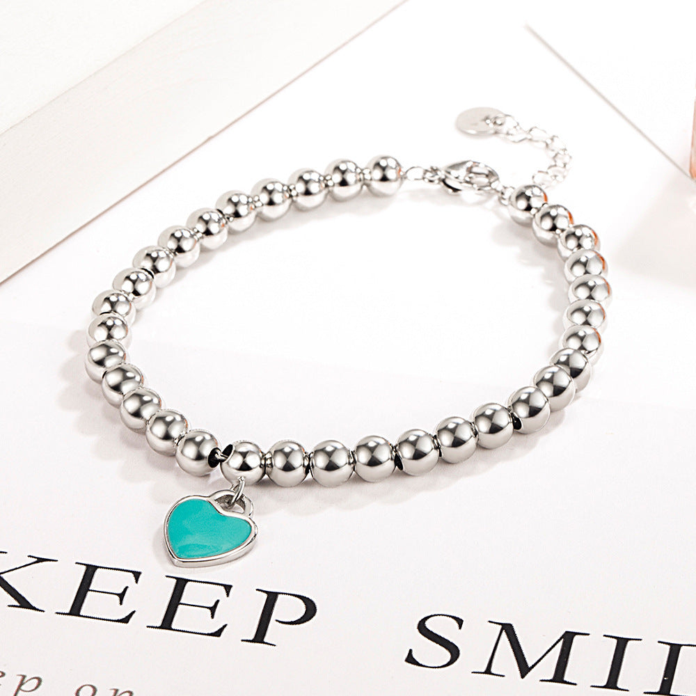 Wholesale Fashion Round Bead Heart Bracelet ACC-BT-WeiHua001
