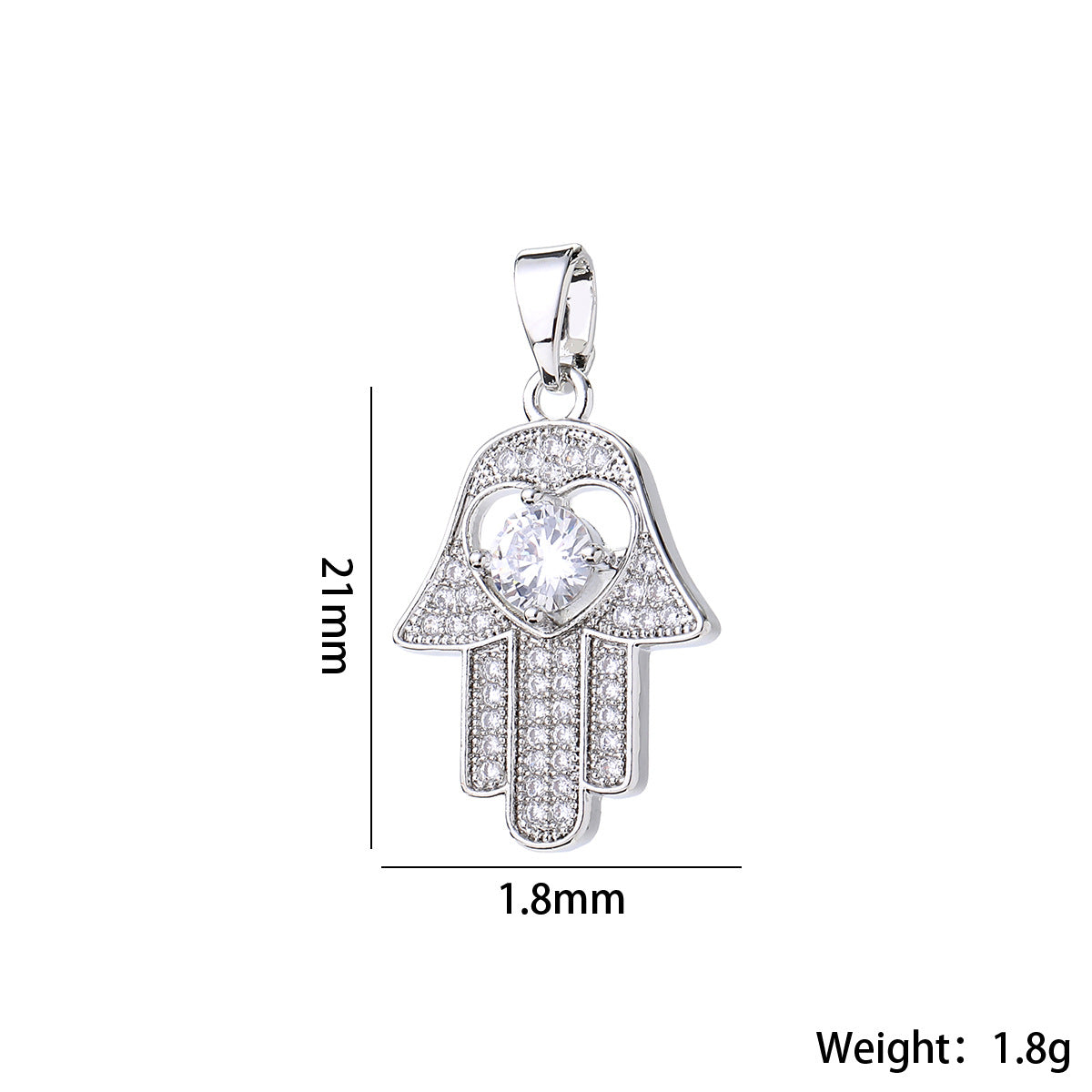 Wholesale Gold Tone Evil Eye Hamsa Hand Pendant Micro Zircon DIY Necklace Charm For Jewelry Making Boutique Resale