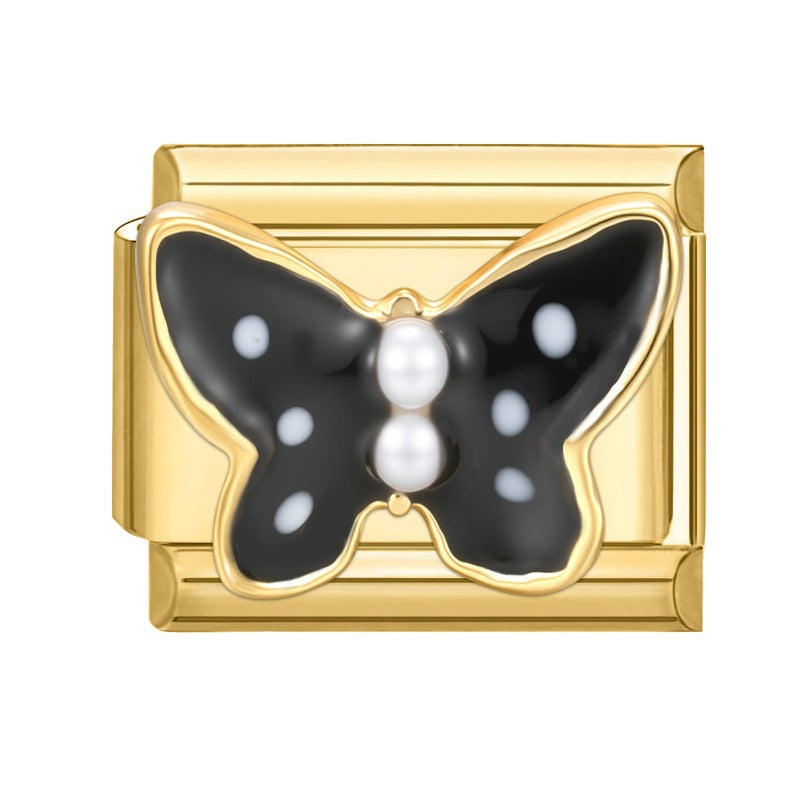Wholesale Stainless Steel Gold European Style Bowknot DIY Charm Bracelet Jewelry Accessory For Everyday Wear