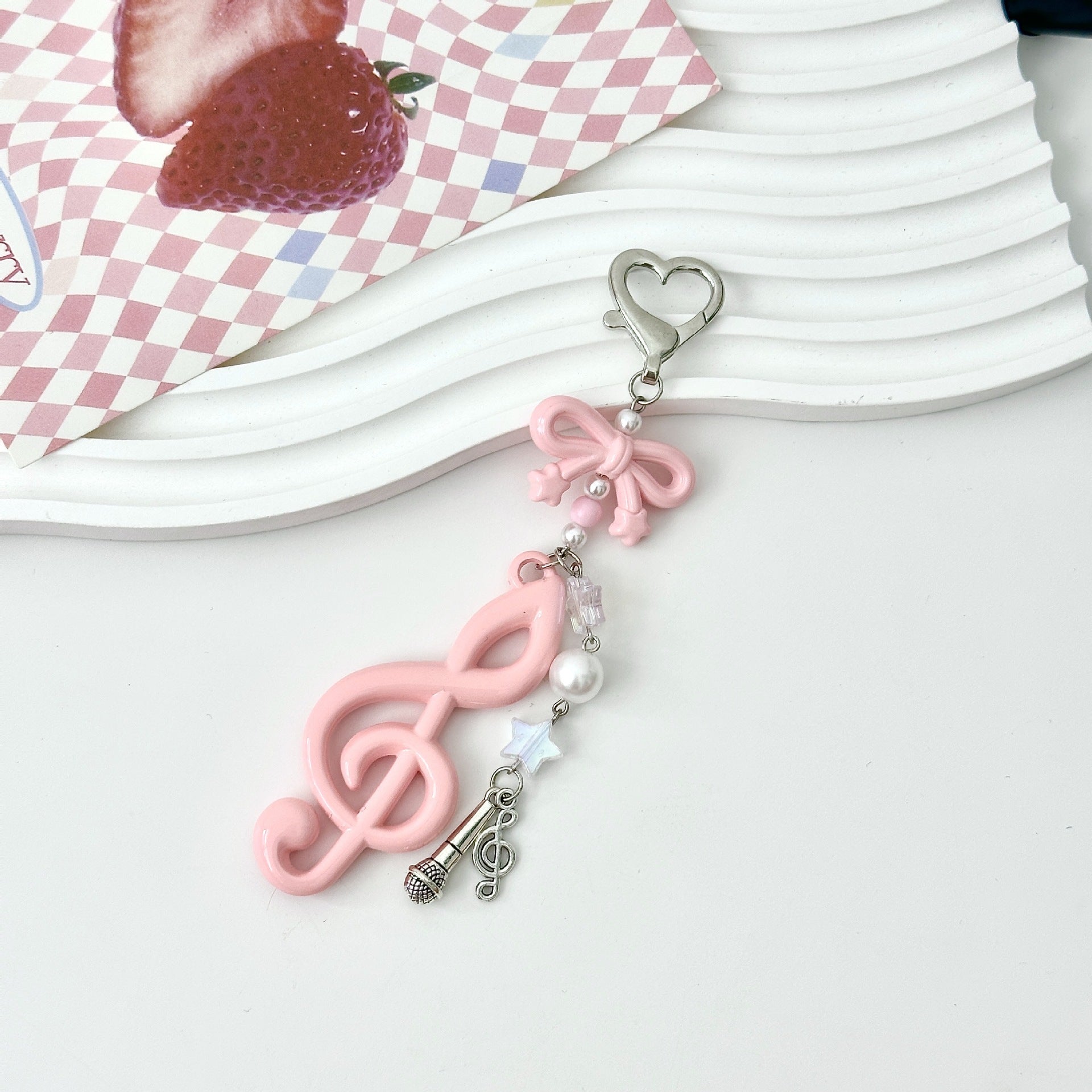 Wholesale  Big Note Cute Keychain Beaded Keychains