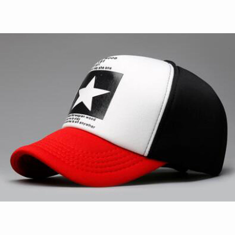 Wholesale hip hop peaked cap five-pointed star printed baseball cap