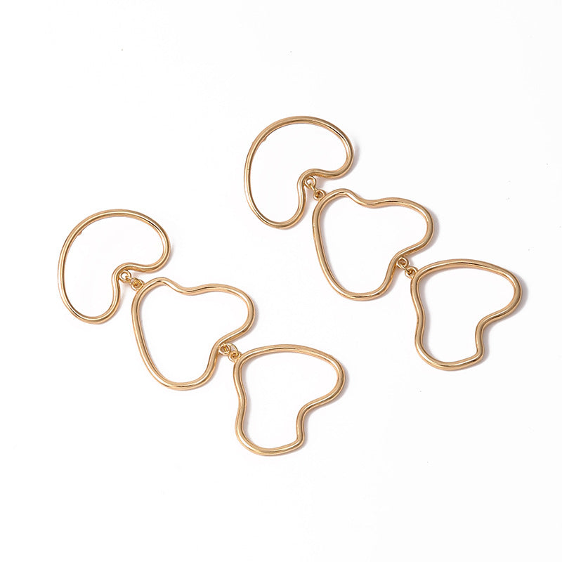 Wholesale geometric irregular stainless steel earrings