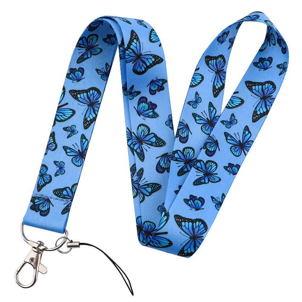 Wholesale Polyester Monarch Butterfly Lanyard Keychain