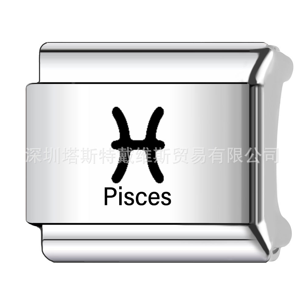 Wholesale 9mm Italian Charm Starter Bracelets DIY square Single Section Creative Stainless Steel Composable Bracelet