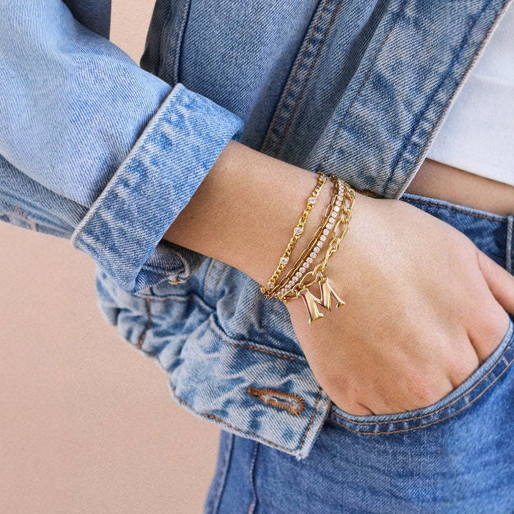 Wholesale  Fashion Trend Capital English Letters Roman Women's Bracelet