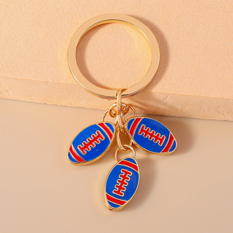 Wholesale  Hot Sports Rugby Keychain Personalized Fashion Sports Ball Key Ring Backpack Pendant