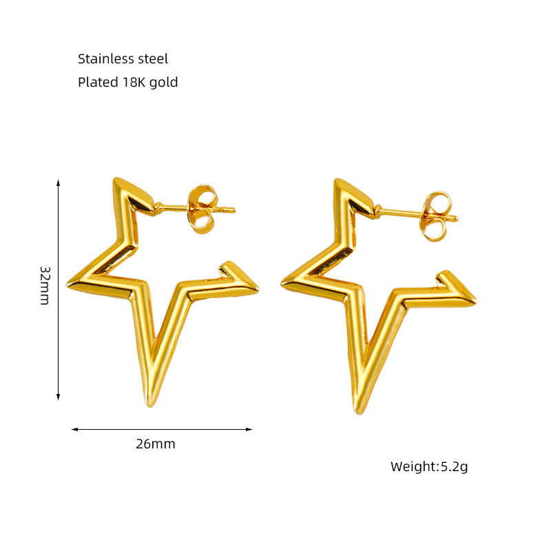 Wholesale  stainless steel plated 18k gold earrings