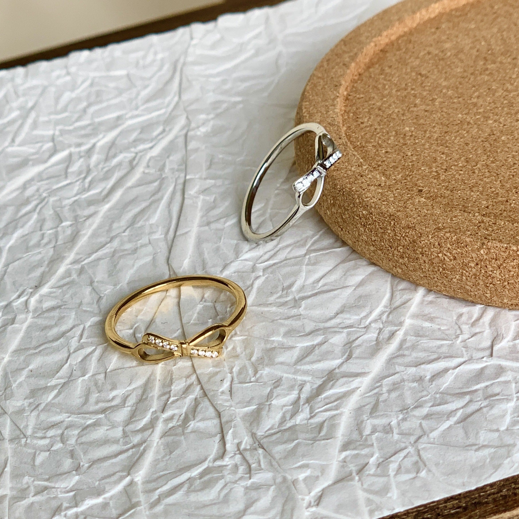 Wholesale Titanium Steel Bow Ring Vintage Style Fashion Jewelry Accessory Everyday Gift