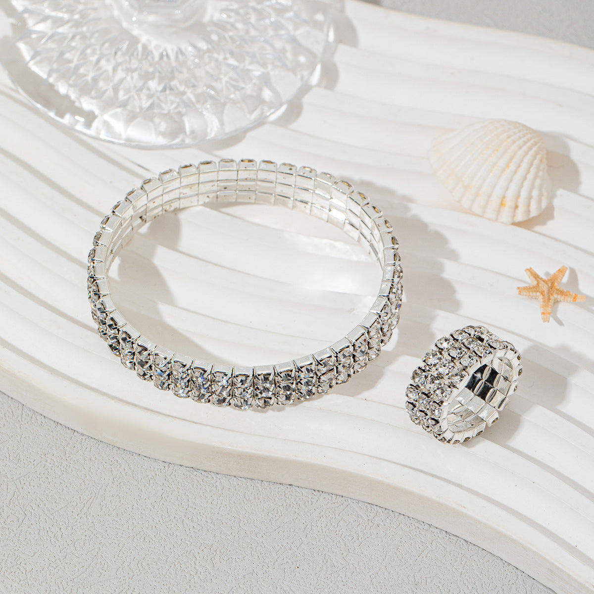 Wholesale  elastic rhinestone bracelet elastic ring