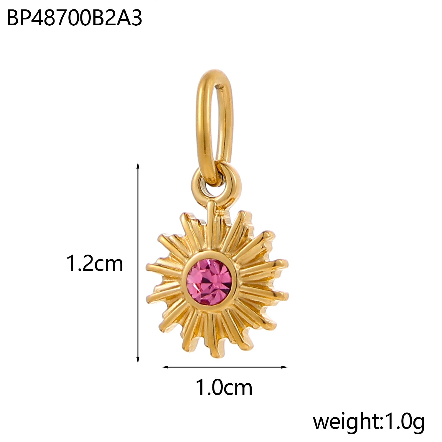 Wholesale Sun Bohemian Natural Stone Titanium Steel Pendant DIY Crescent Stainless Steel Pendant