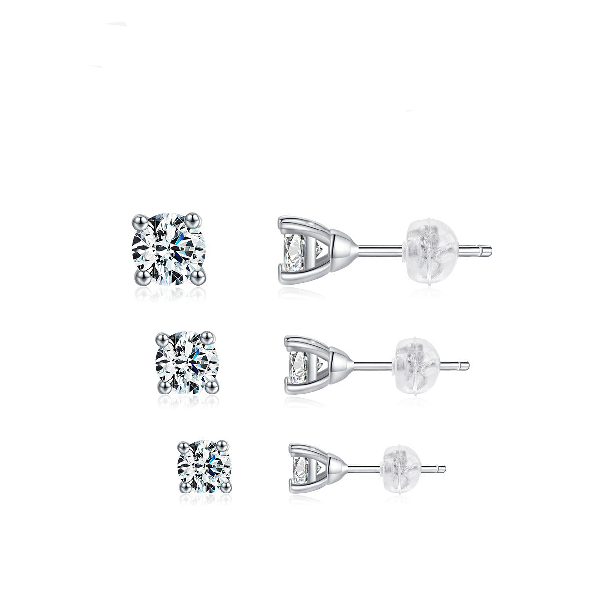 Wholesale S925 sterling silver moissanite light luxury earrings