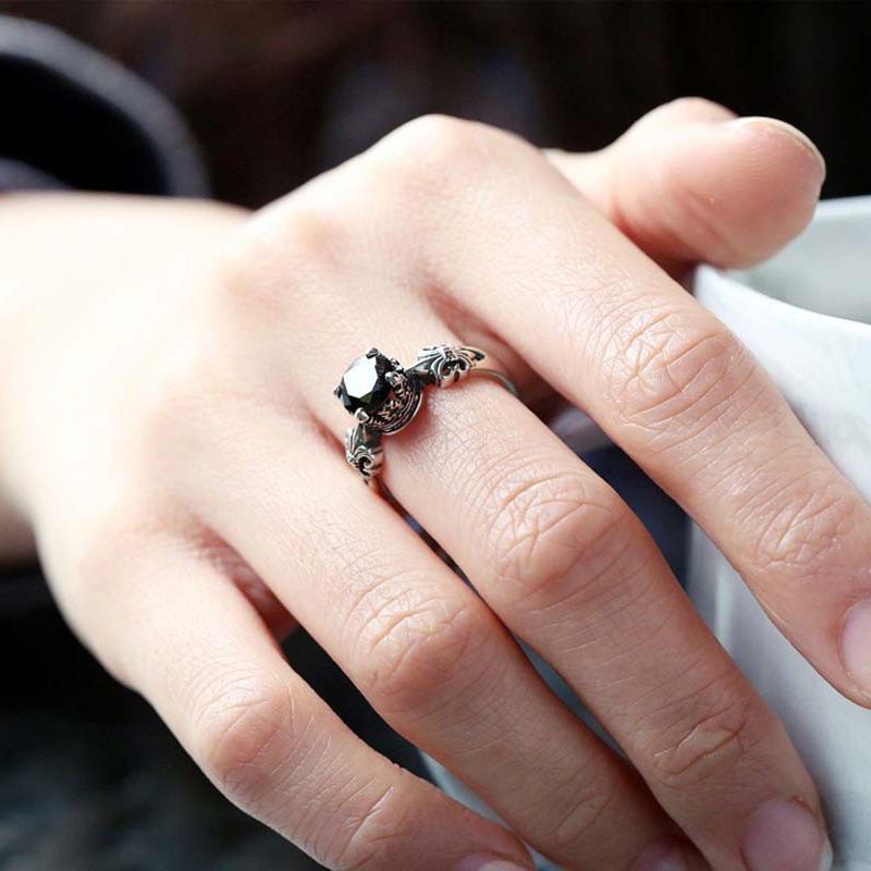 Wholesale Crown Shape Black Copper Open Ring - Adjustable Jewelry Gift for Couples