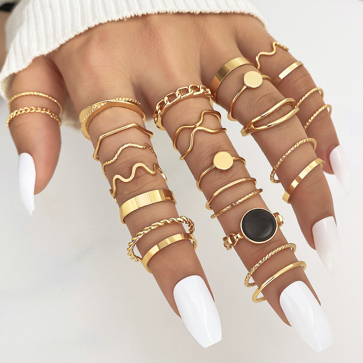 Wholesale  30pcs/set color gem ring literary retro butterfly snake ring