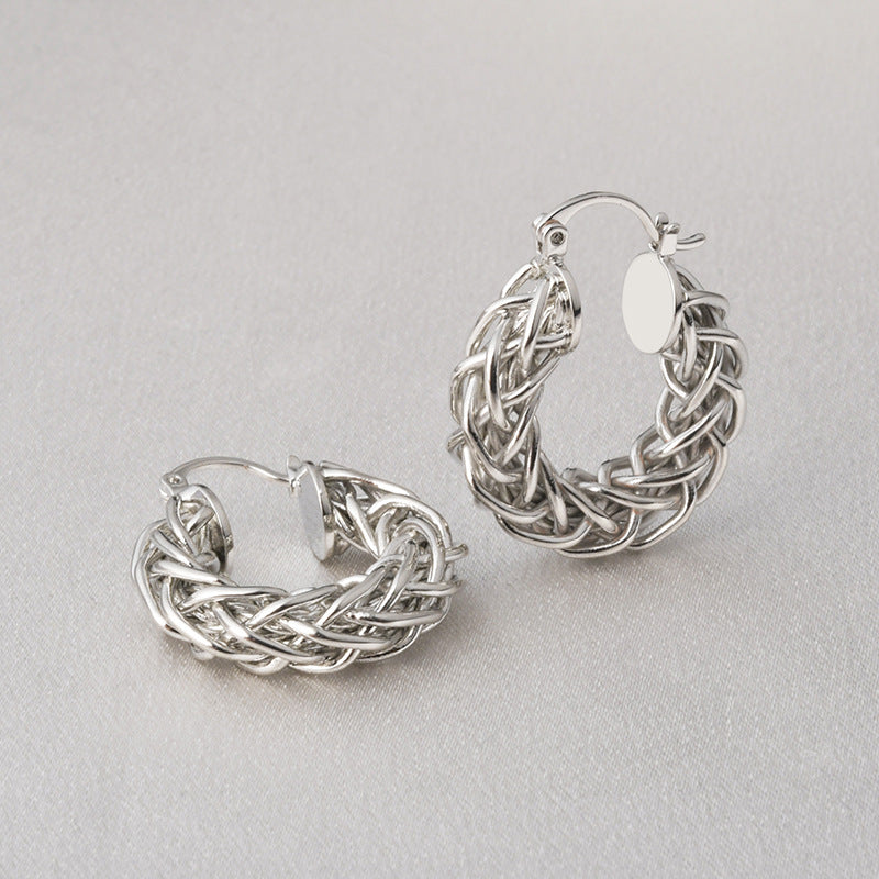 Wholesale  Braided Twist O-Shaped Earrings