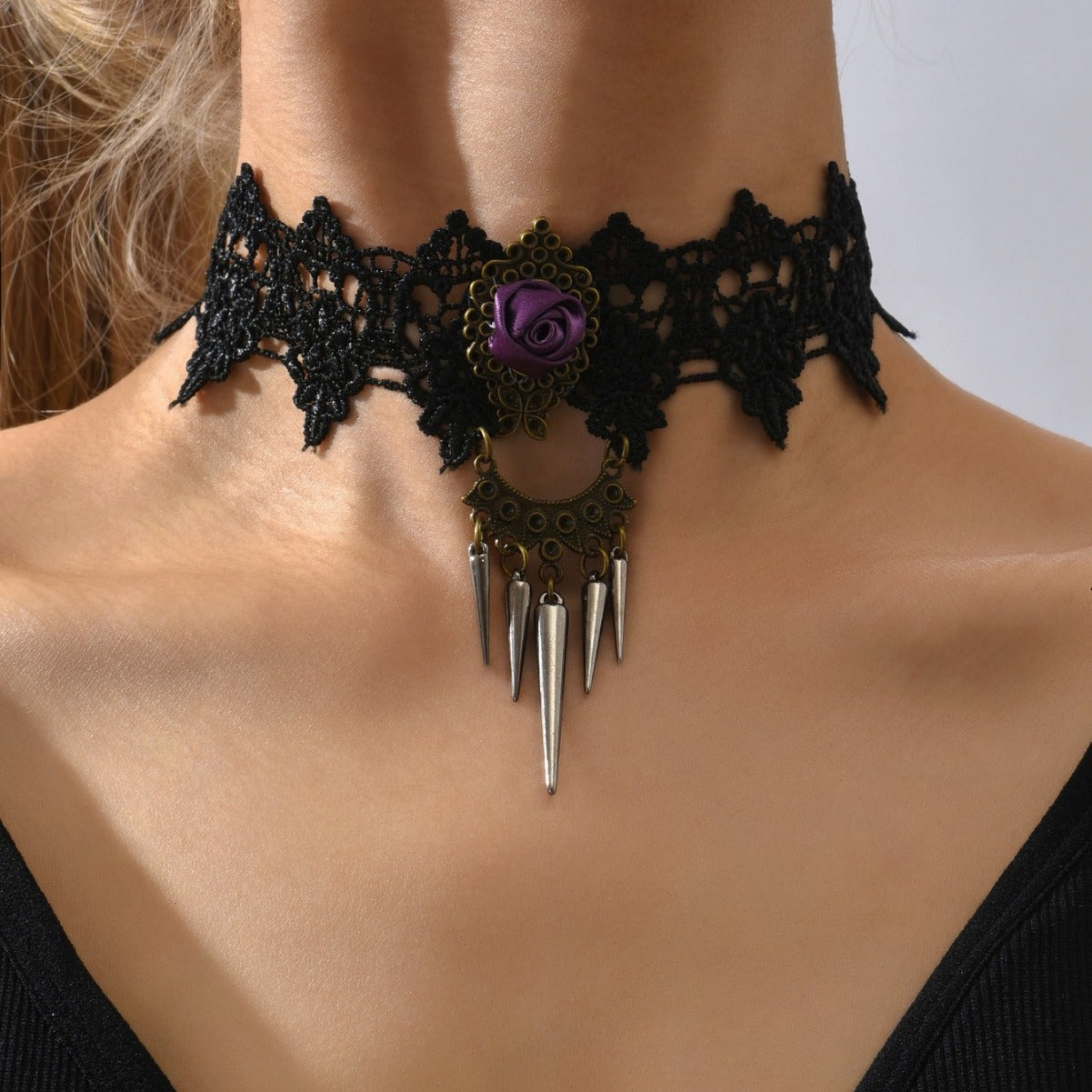 Wholesale  Halloween punk lace jewelry clavicle necklace