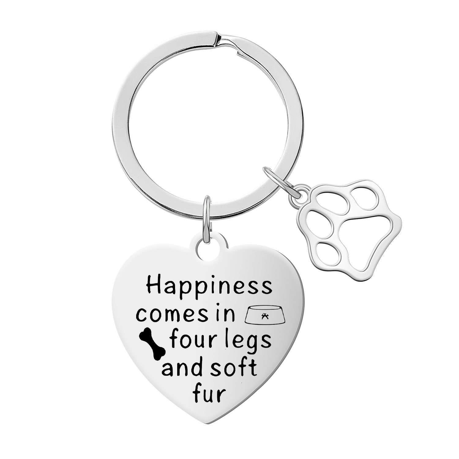 Wholesale Stainless Steel Cute Dog Pendant Engraving Keychain
