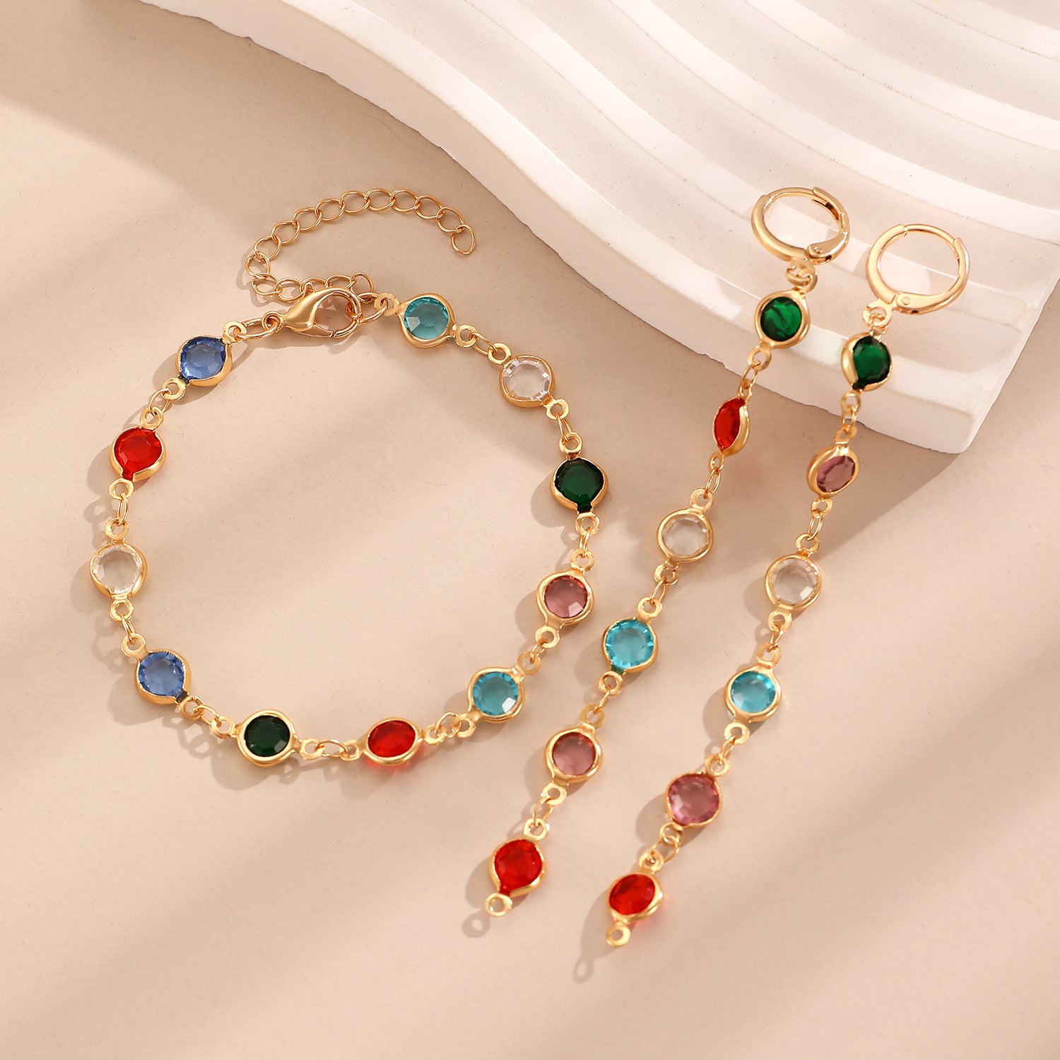 Wholesale  Color Love Bracelet Necklace Personalized Alloy Heart-shaped Dopamine Bracelet