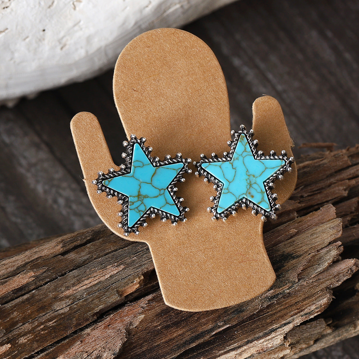 Wholesale Cactus Star Bull Head Heart Turquoise Earrings Necklace Set