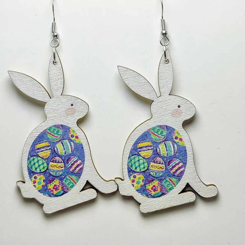 Wholesale Easter Cute Bunny Egg  Acrylic Earrings