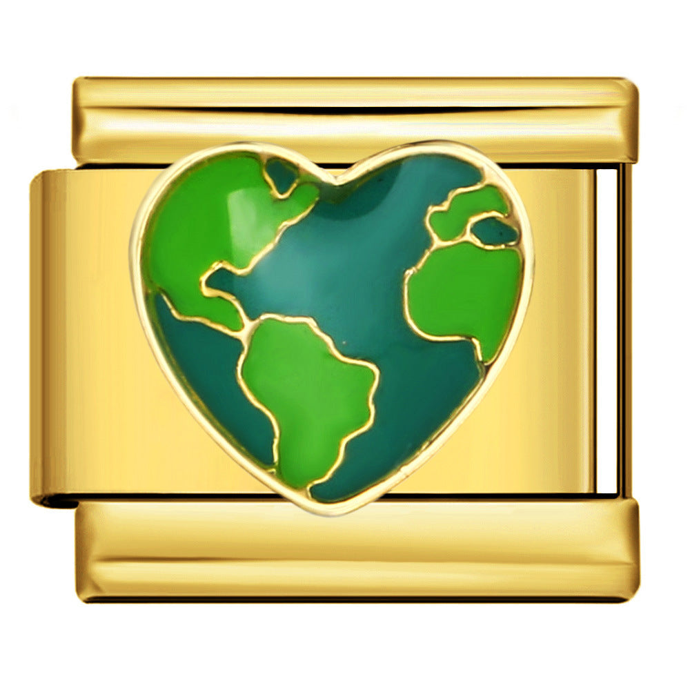 Wholesale Italian Charm Bracelet 9mm DIY Splicing Removable Gold Base Stainless Steel Composable Bracelet