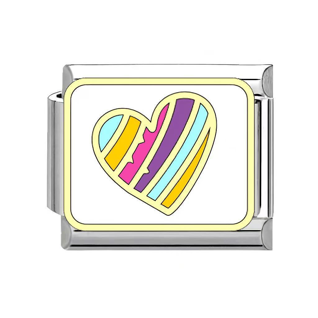 Wholesale Italian Charm Bracelet 9mm DIY Splicing heart Creative Stainless Steel Composable Bracelet