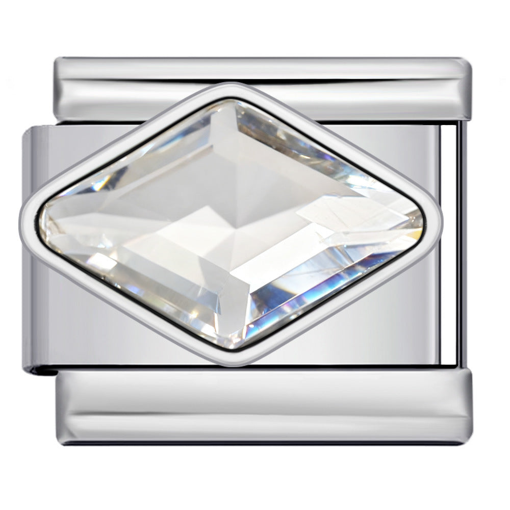 Wholesale Italian Charm Bracelet 9mm DIY Diamond-Setting  Creative Stainless Steel Composable Bracelet