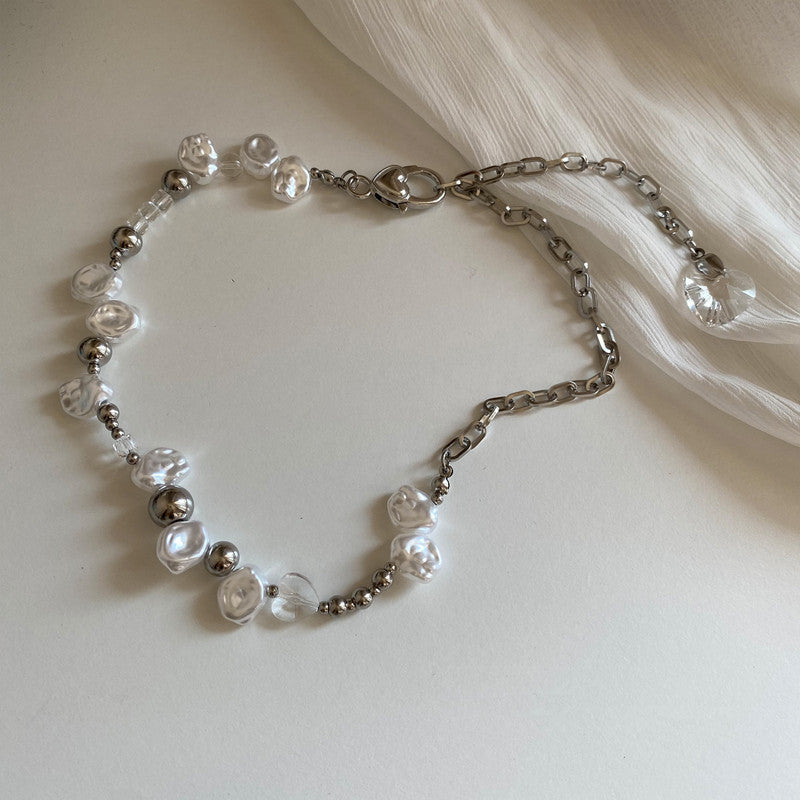 Wholesale Multi-layer Pearl Winding Necklace Clavicle Chain Choker Necklace ACC-NE-Tongs005