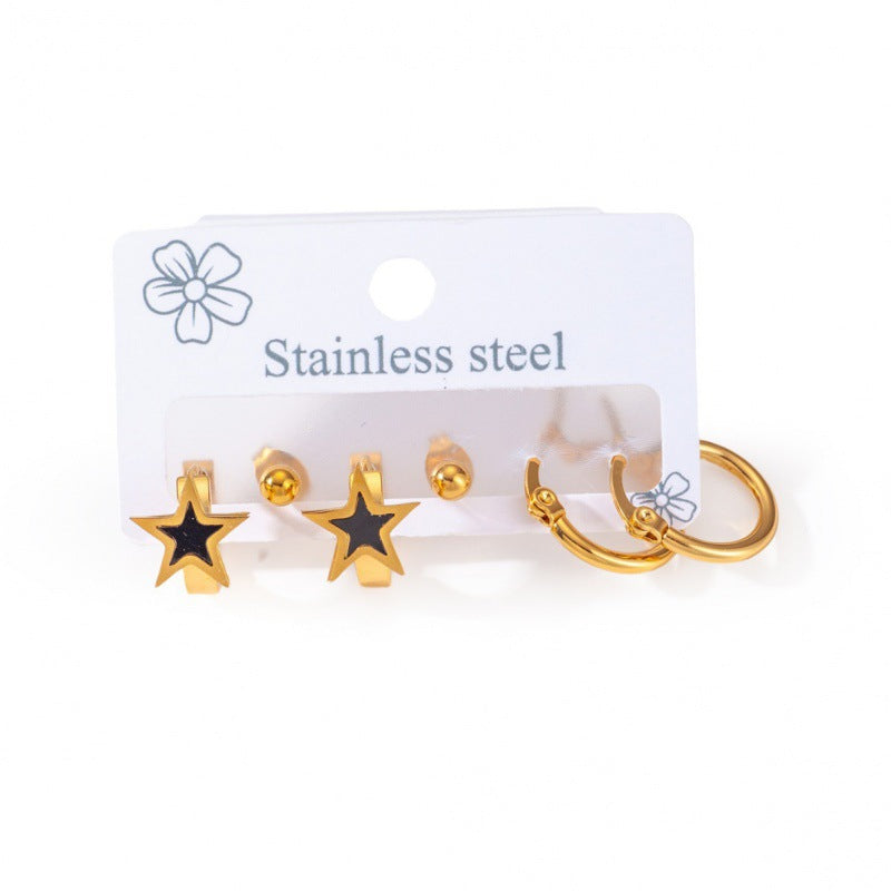 Wholesale Cross Star Flower Earring Set ACC-ES-BangJie007