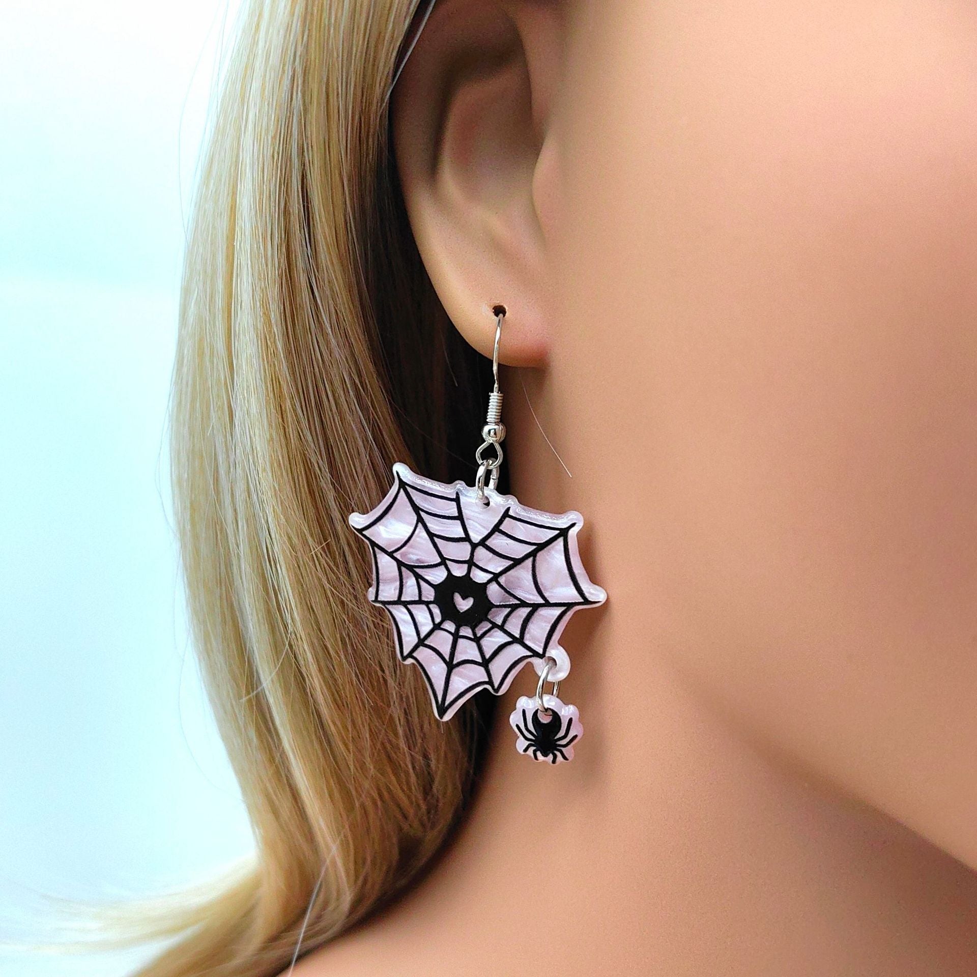 Wholesale Halloween Cartoon Funny Acrylic Double-sided Pumpkin Print Earrings ACC-ES-XiZhao023