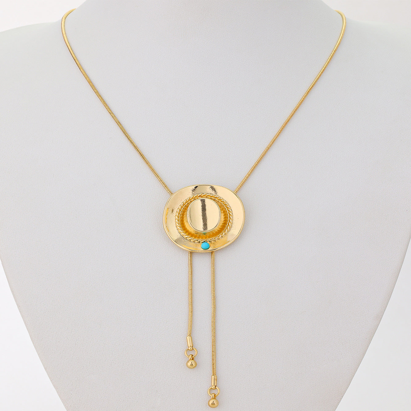 Wholesale Retro Western Cowboy Hat Pendant Layering Necklace For Women Fashion Jewelry Gift