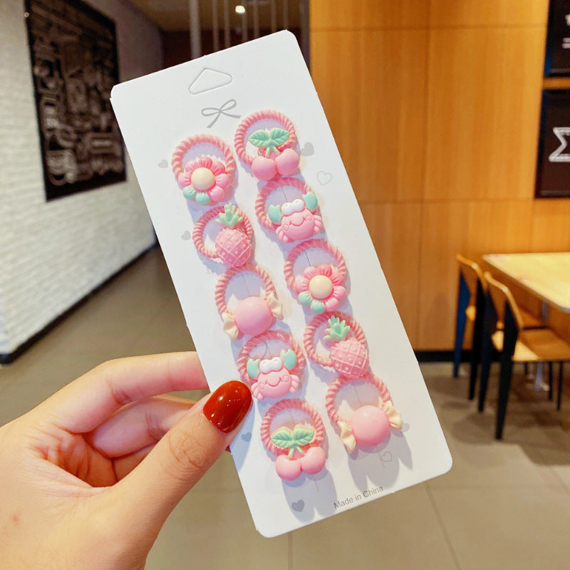 Wholesale 12pcs Children's Cartoon Hair Tie Set Kids Hair Scrunchies ACC-HS-Xinan002