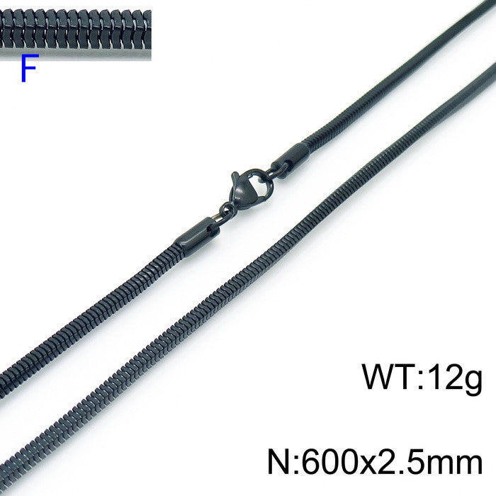 Wholesale 304 Titanium Steel Necklace Square Snake Bone Chain ACC-NE-KaLun004