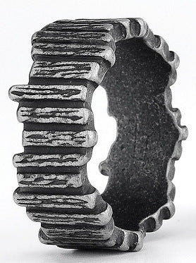 Wholesale Titanium Steel Vertical Grain Rings Men’s Rings ACC-RS-Moer009