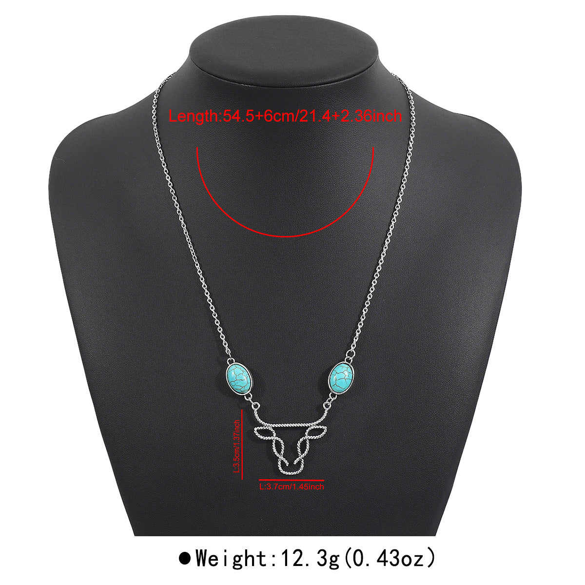 Wholesale  Retro Geometric Alloy Necklace Bohemian Ethnic Turquoise Necklace