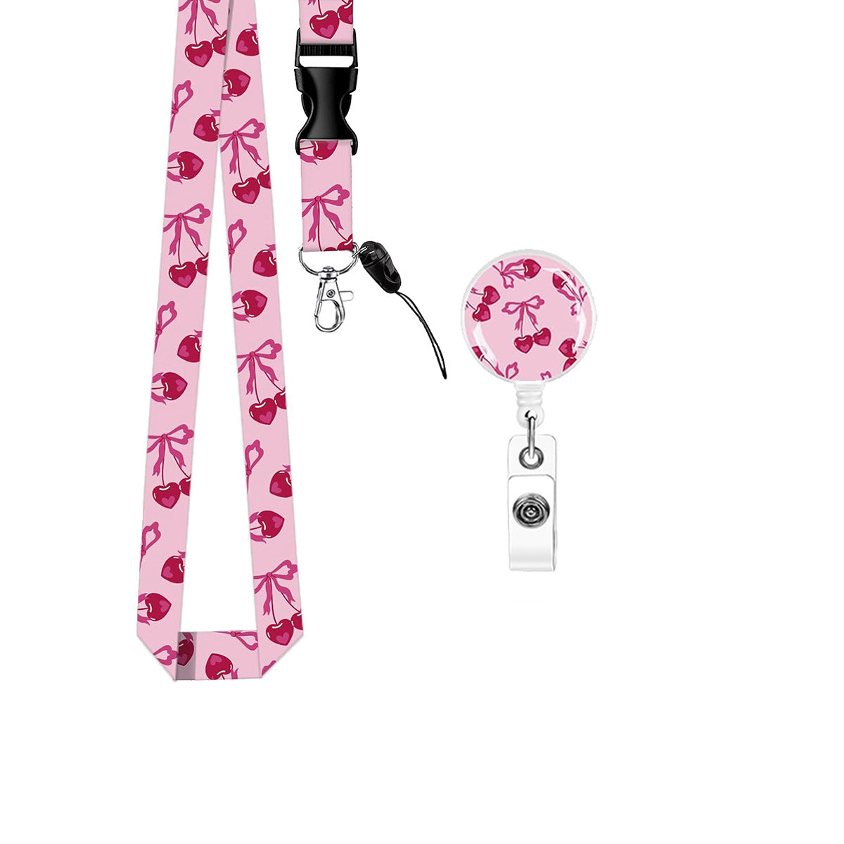 Wholesale Easy-open retractable buckle  sweet pink Badge Reels