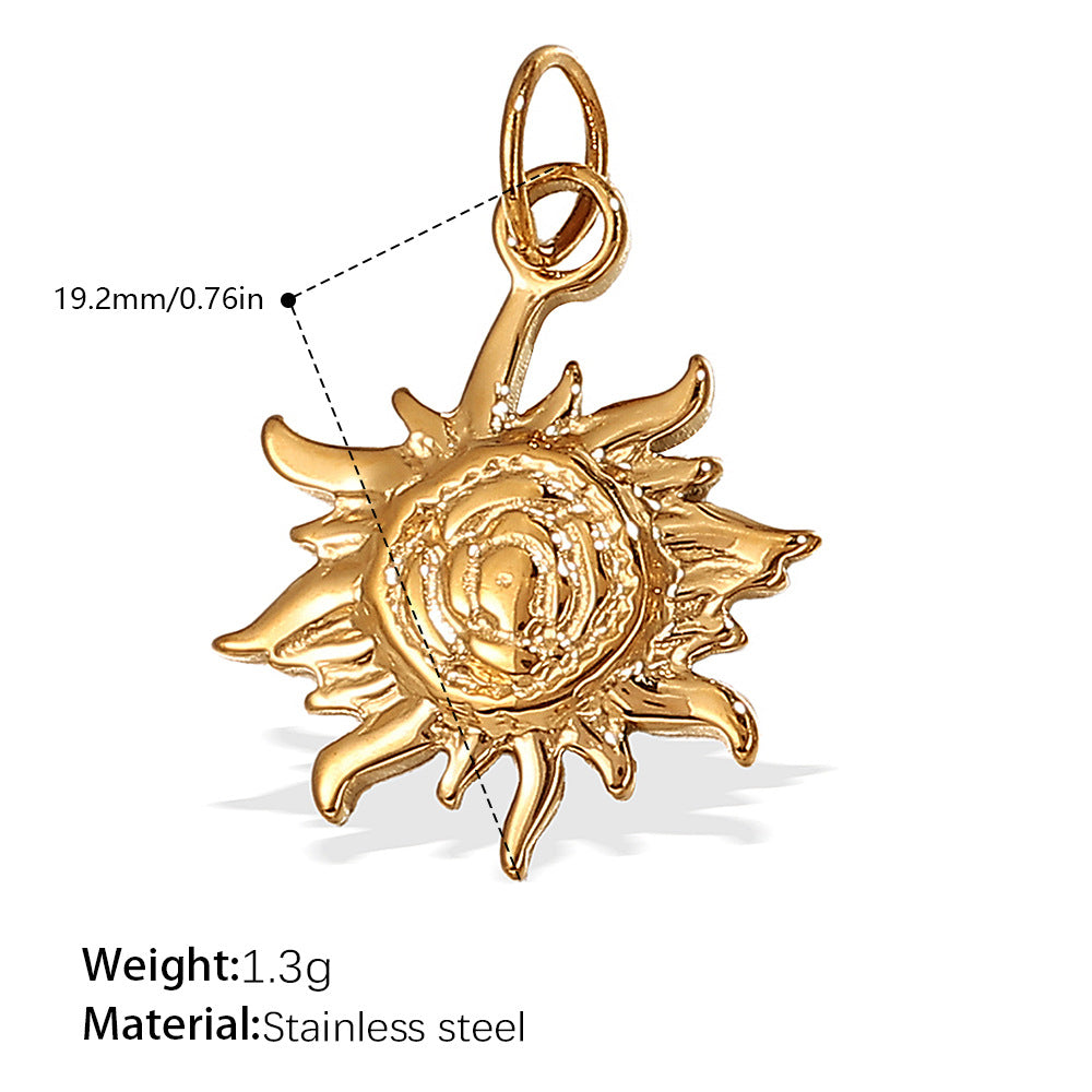 Wholesale wind hot sun moon stainless steel plated 18K gold Charms