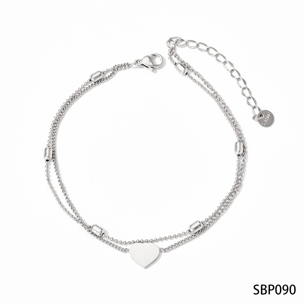 Wholesale Stainless steel bracelet stitching zircon bracelet set