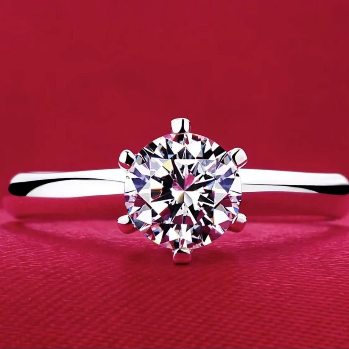 Wholesale  Moissanite Ring  Classic Six-Claw 1 karat Ring