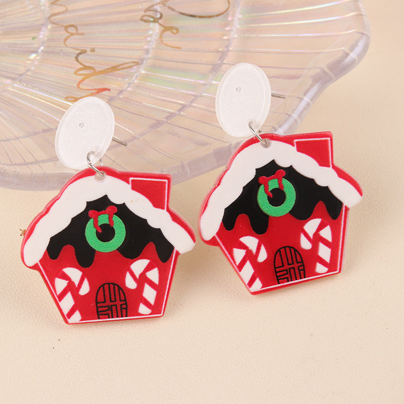 Wholesale Christmas Series Cup Snowman Acrylic Earrings