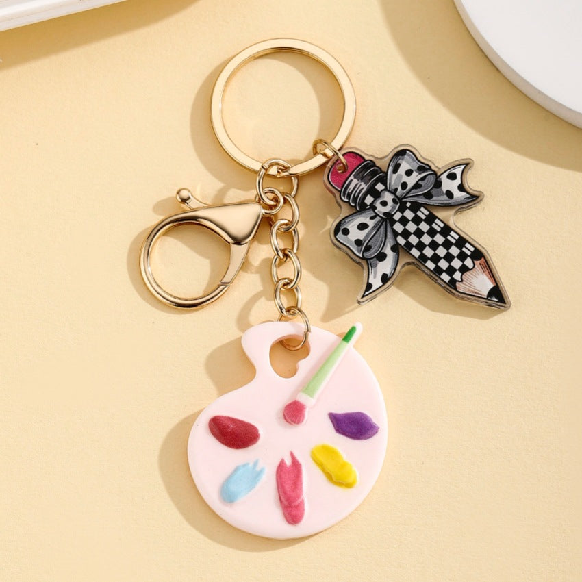 Wholesale Cute Paint Board Keychain Pendant
