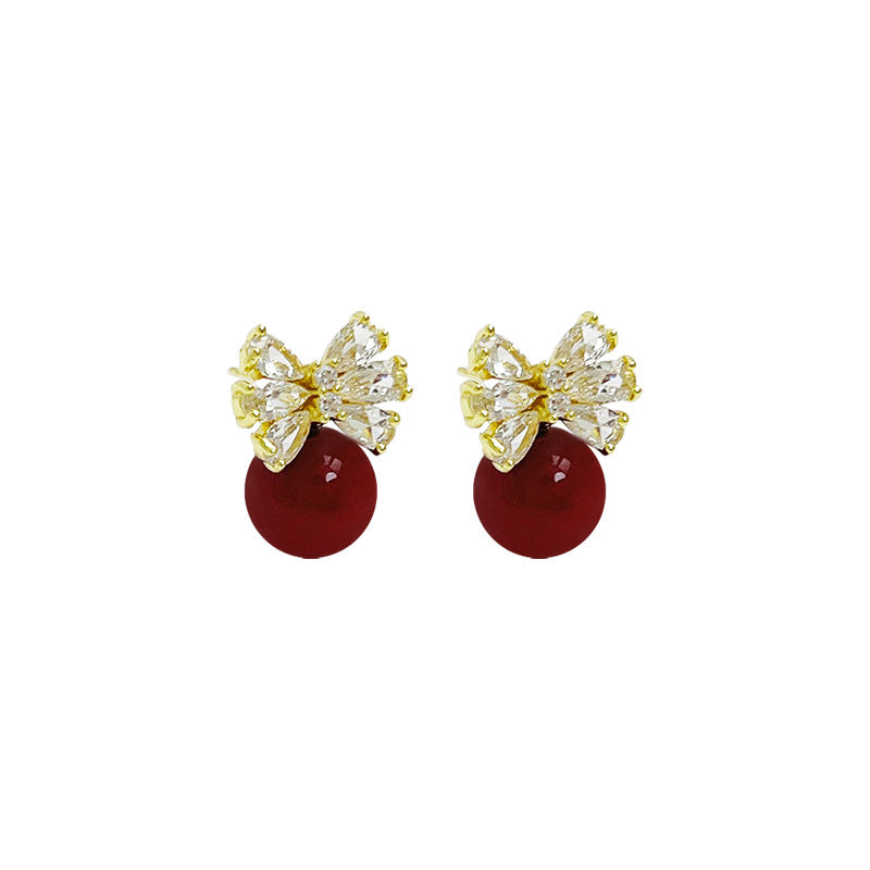 Wholesale Luxury Crystal Flower Earrings