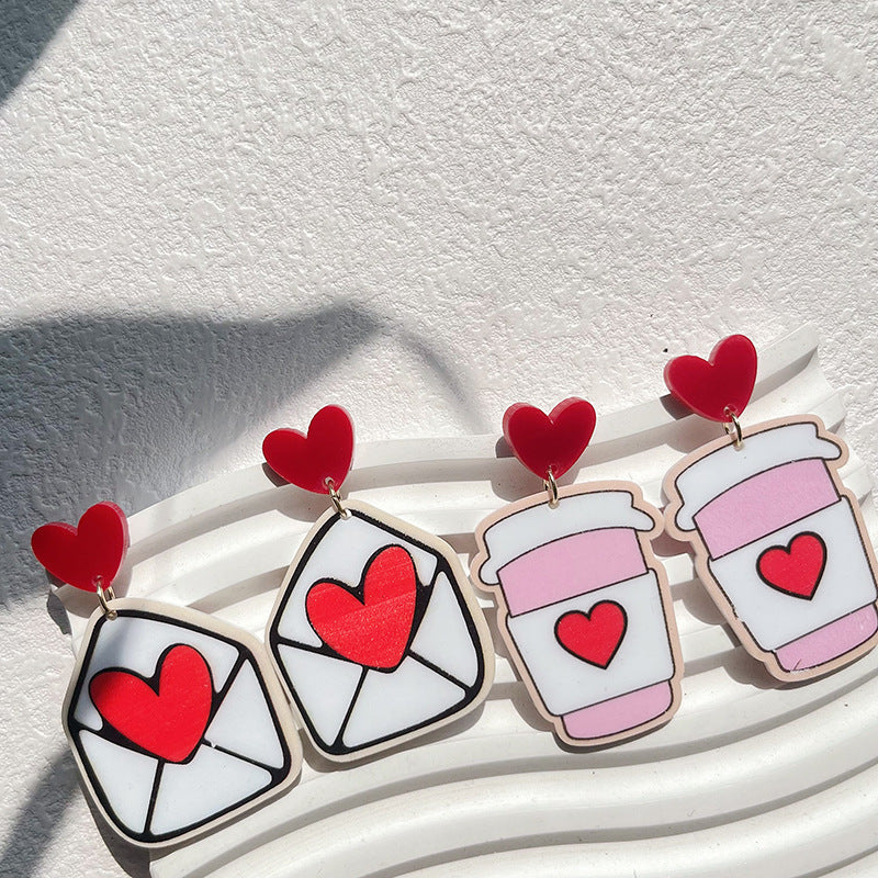 Wholesale Valentine's Day Love Acrylic Earrings