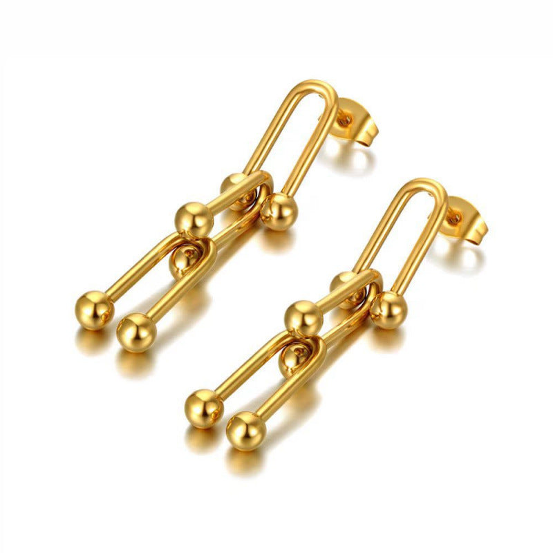 Wholesale U-chain Light Luxury Necklace 18K Gold Plated  Titanium Steel Jewelry