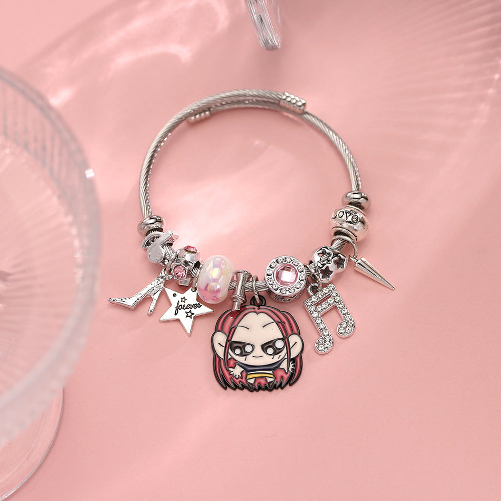 Wholesale KPOP cartoon stainless steel bracelet