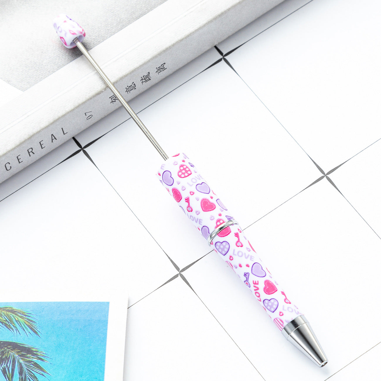 Wholesale diyBeadable Pens Valentine's Day Plastic DIY Bead Pens ACC-PN-HuaH053