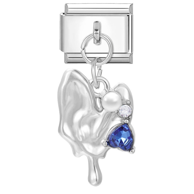 Wholesale Italian modular steel heart pendant DIY bracelet accessories