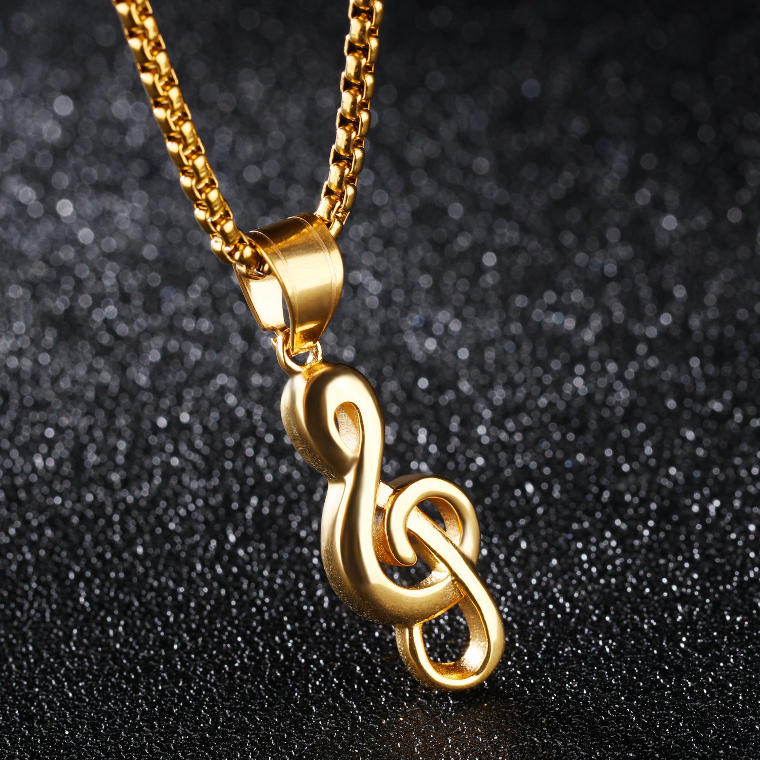 Wholesale Creative Music Symbols Special Commodities Men's Hip-Hop Stainless Steel Necklace