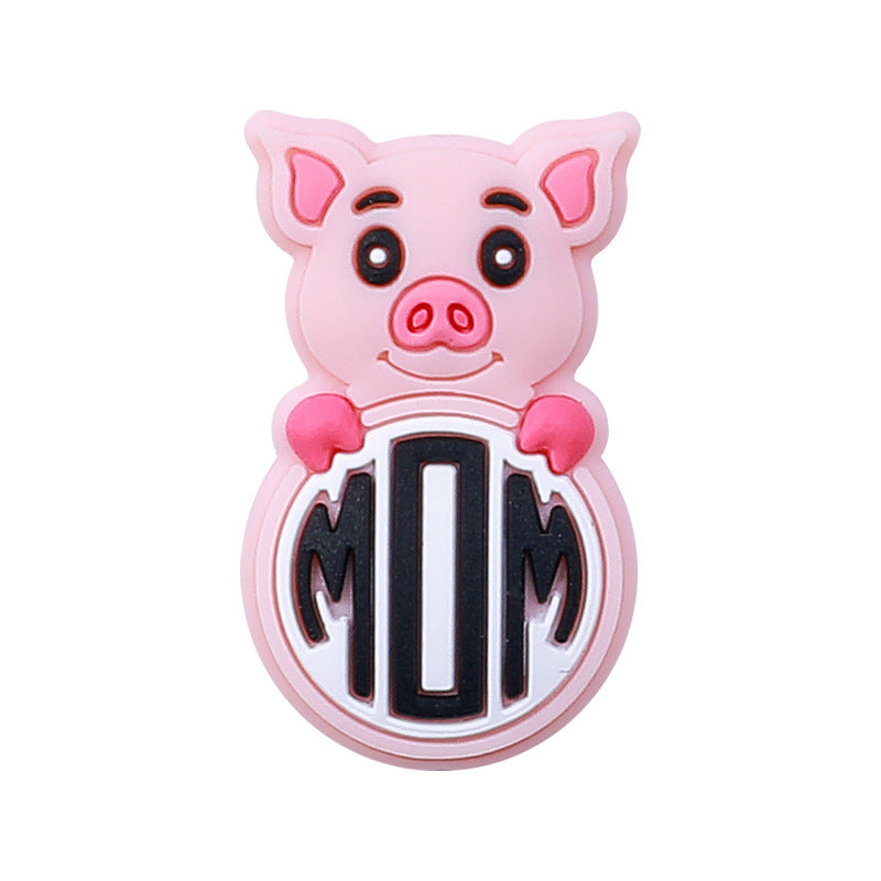 Wholesale 20pcs Cat MOM Silicone Focal Beads DIY Beaded Pen Accessories Mother's Day ACC-BDS-HeXing024