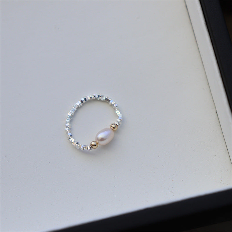 Wholesale  pearl elastic natural stone ring